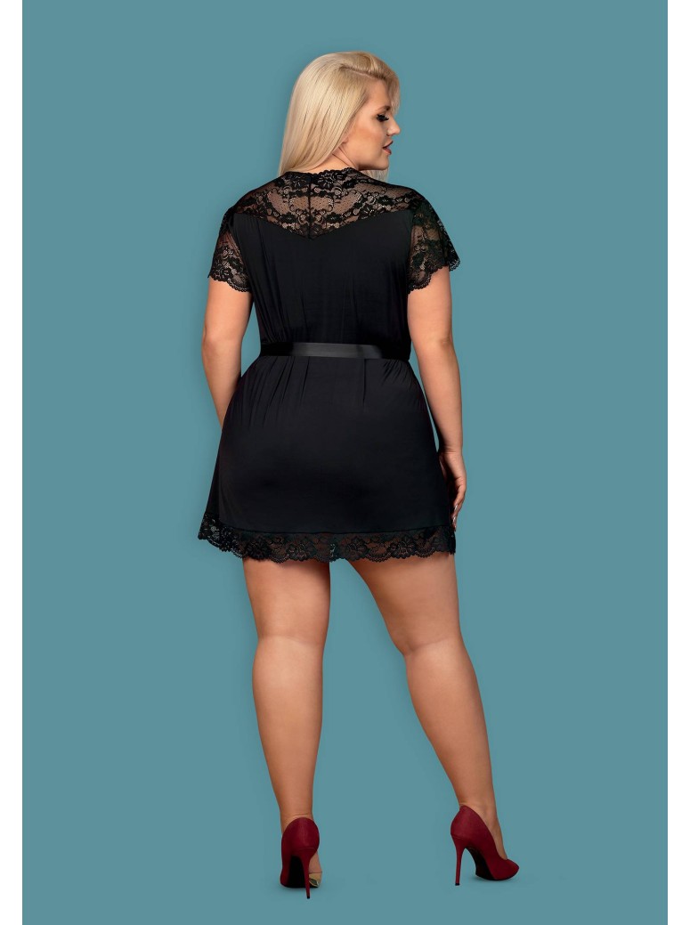 Obsessive Lingerie 810 vestaglia nera misura Curvy XXL