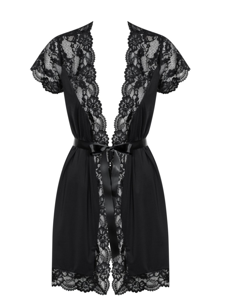 Obsessive Lingerie 810 vestaglia nera misura Curvy XXL