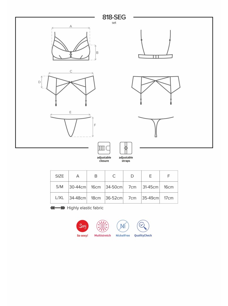Obsessive Lingerie completino intimo con reggicalze collezione 818