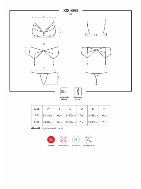 Obsessive Lingerie completino intimo con reggicalze collezione 818