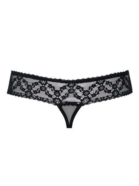 Obsessive Lingerie provocante perizoma aperto in tulle e pizzo nero 837