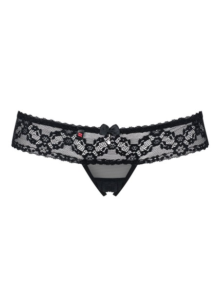 Obsessive Lingerie provocante perizoma aperto in tulle e pizzo nero 837