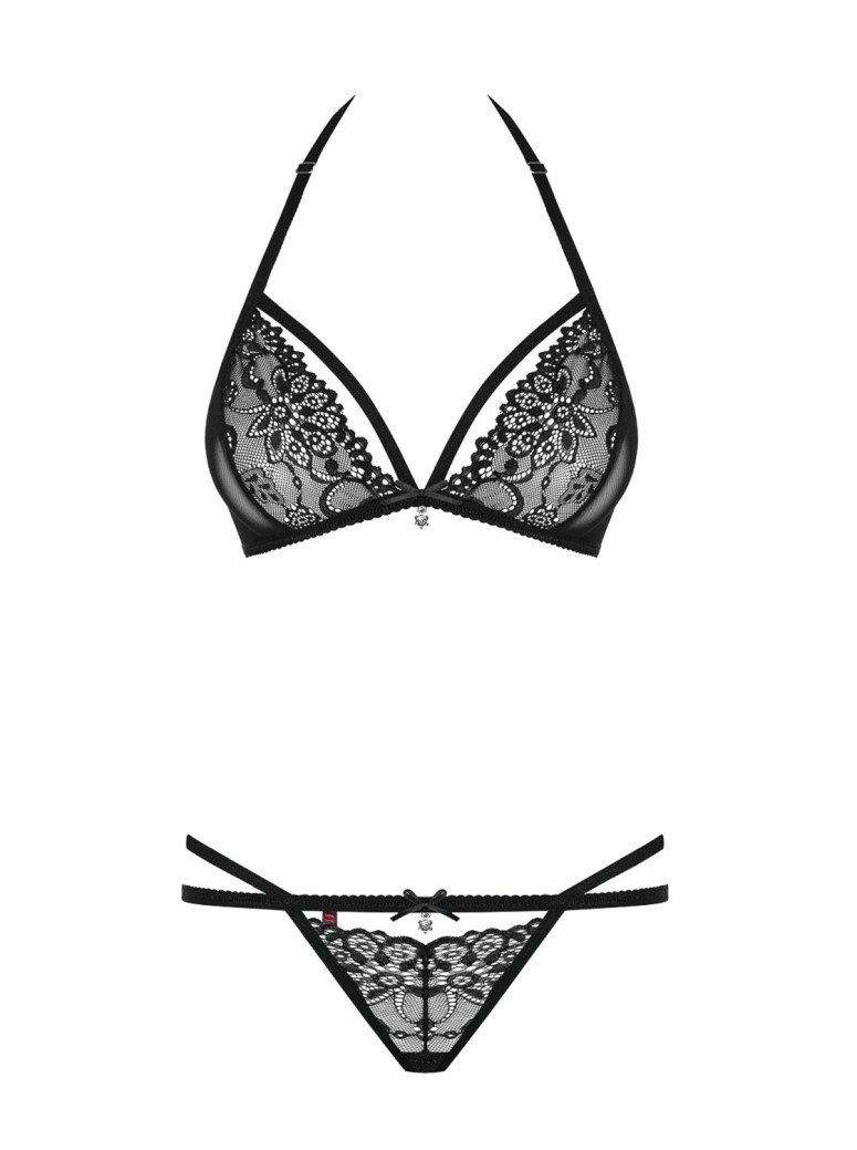 Obsessive Lingerie completo intimo in pizzo nero collezione 838