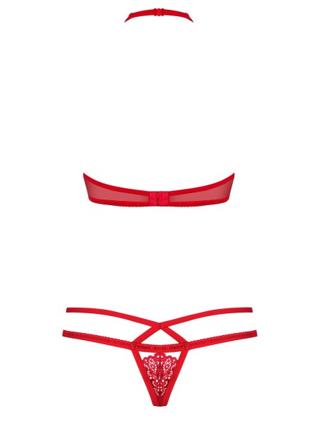 Obsessive Lingerie completo intimo in pizzo rosso collezione 838