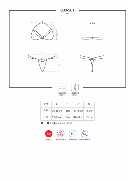 Obsessive Lingerie completo intimo in pizzo rosso collezione 838