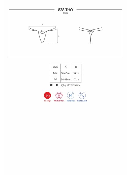 Obsessive Lingerie sexy perizoma in pizzo rosso collezione 838