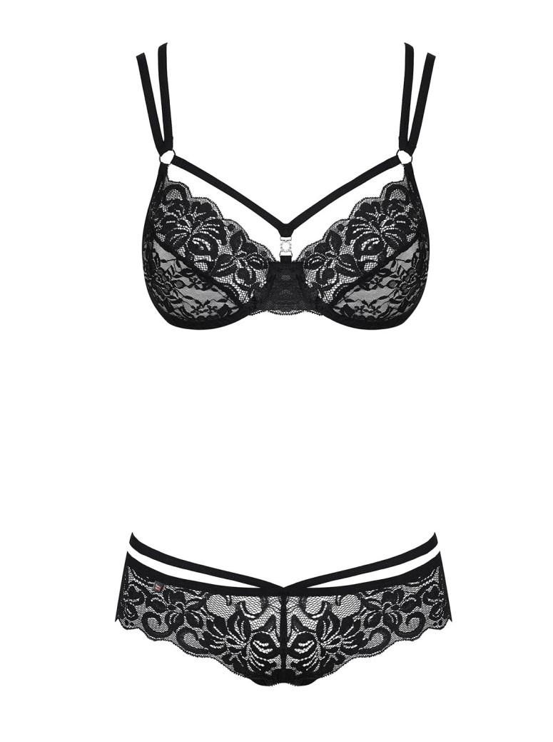Obsessive Lingerie set intimo nero con ferretto collezione 860