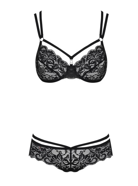 Obsessive Lingerie set intimo nero con ferretto collezione 860