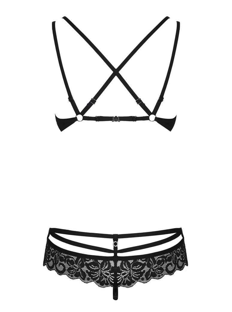 Obsessive Lingerie set intimo nero con ferretto collezione 860
