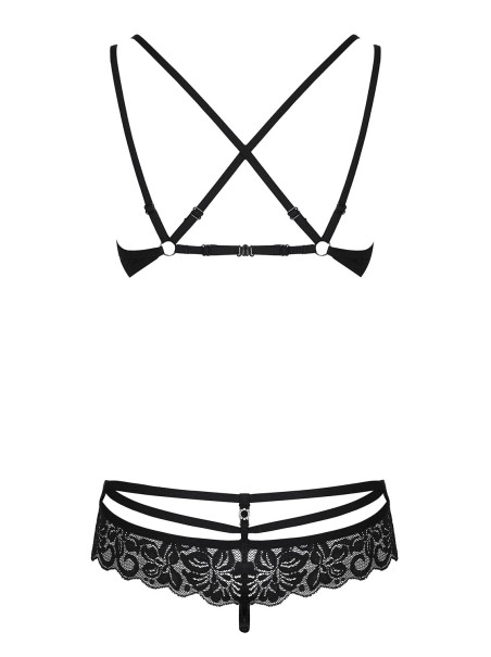 Obsessive Lingerie set intimo nero con ferretto collezione 860