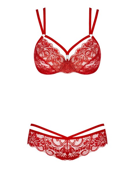 Obsessive Lingerie set intimo rosso con ferretto collezione 860