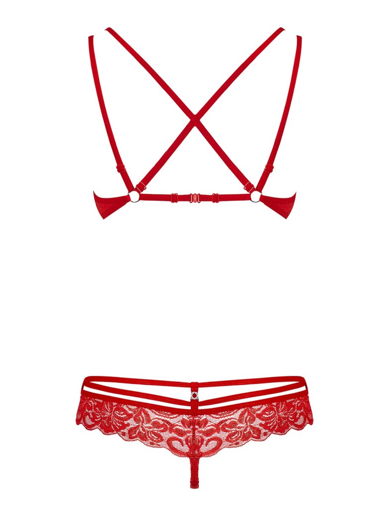 Obsessive Lingerie set intimo rosso con ferretto collezione 860