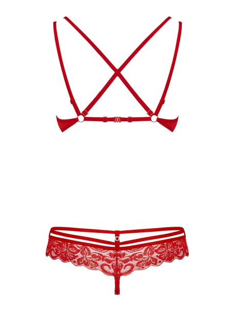 Obsessive Lingerie set intimo rosso con ferretto collezione 860