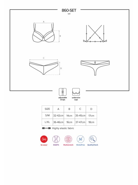 Obsessive Lingerie set intimo rosso con ferretto collezione 860