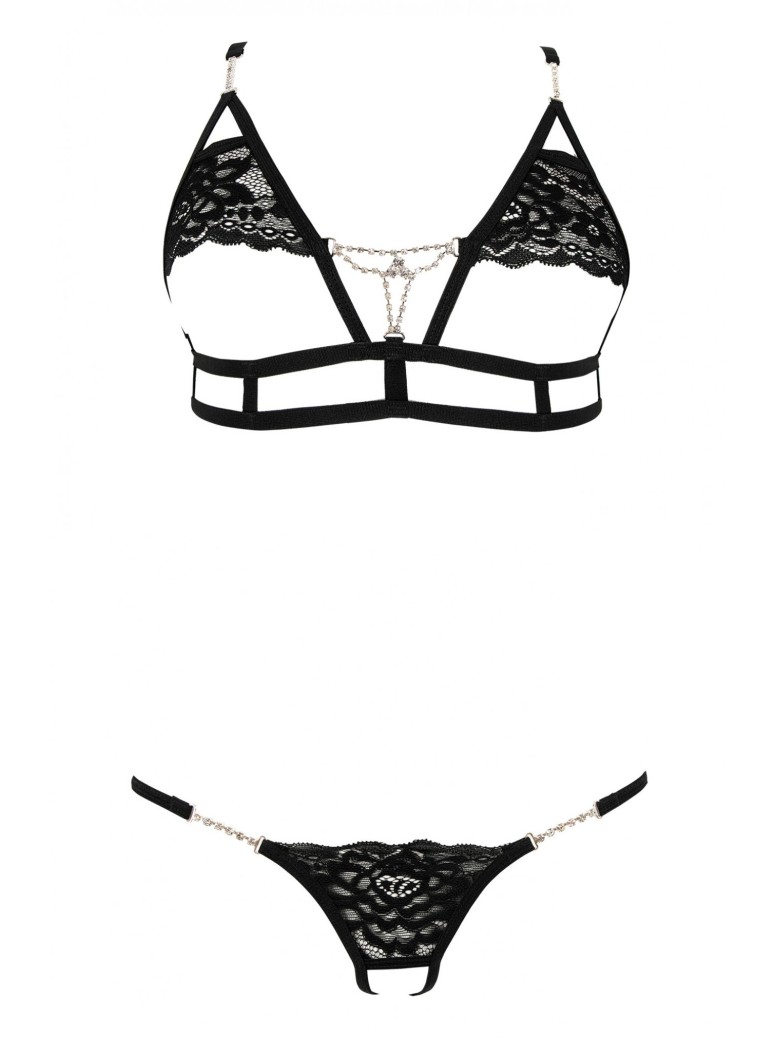 Anais Lingerie Kyane completino due pezzi aperto con strass