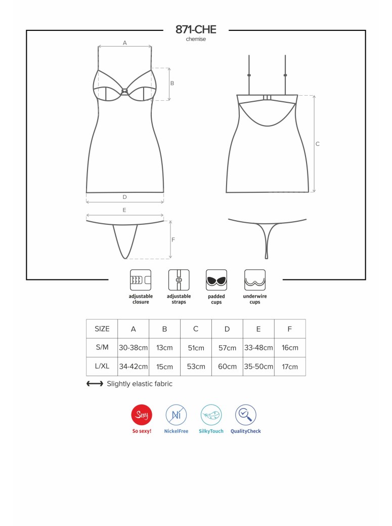 Obsessive Lingerie sottoveste da sposa con perizoma 871