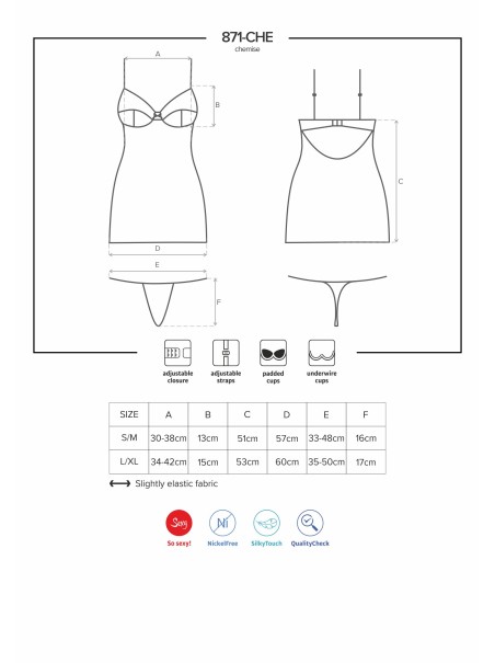 Obsessive Lingerie sottoveste da sposa con perizoma 871