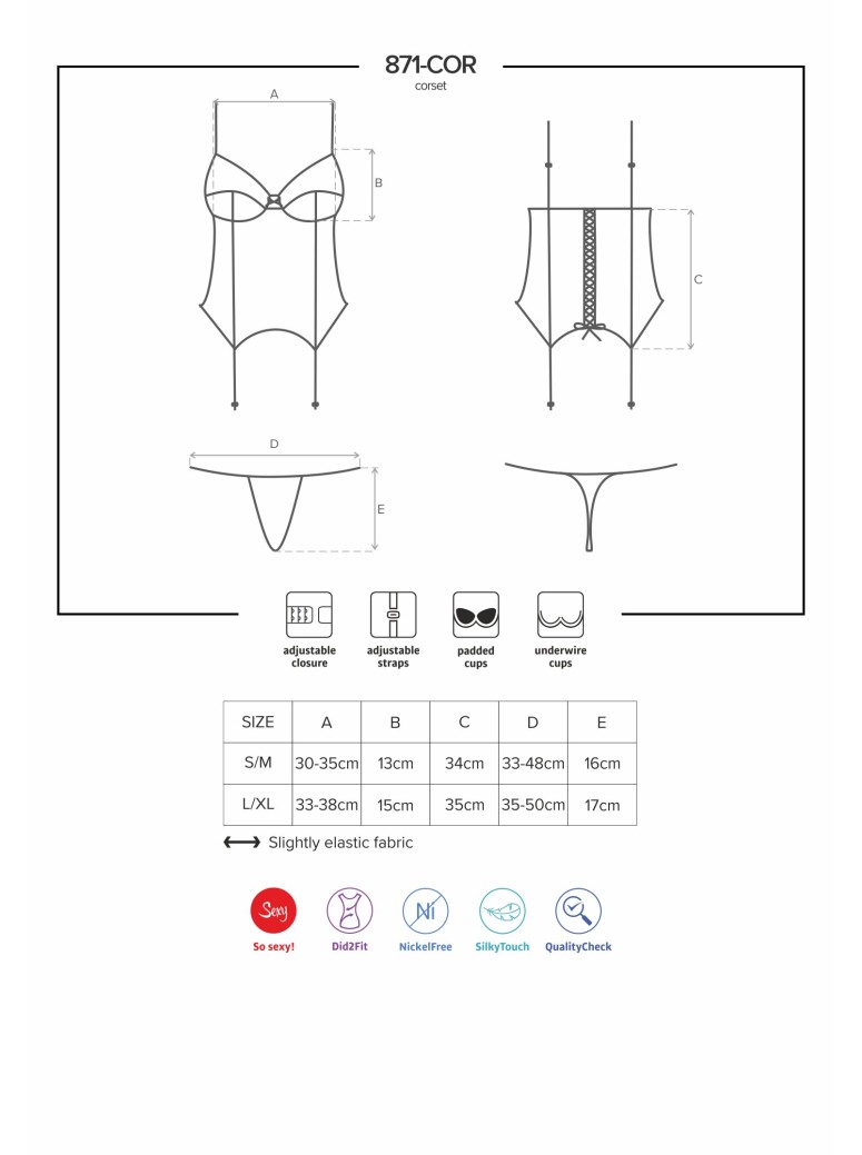 Obsessive Lingerie corsetto da sposa con perizoma 871