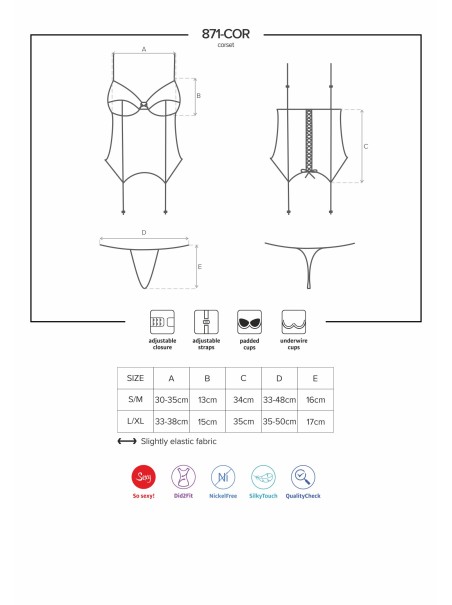 Obsessive Lingerie corsetto da sposa con perizoma 871 Obsessive Lingerie corsetto da sposa con perizoma 871