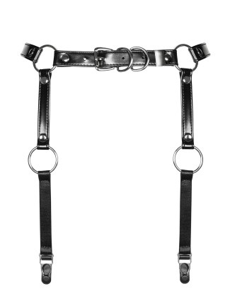Obsessive Lingerie reggicalze in ecopelle con anelli A741 2