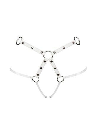Obsessive Lingerie harness perizoma bianca A758 2