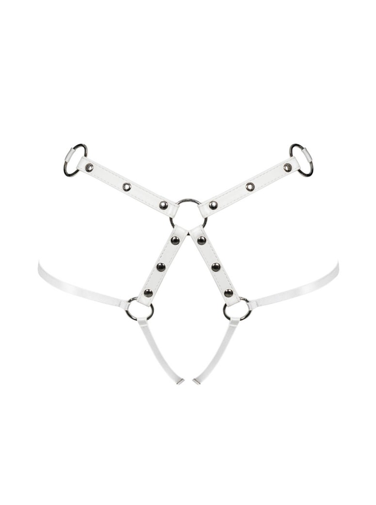 Obsessive Lingerie harness perizoma bianca A758