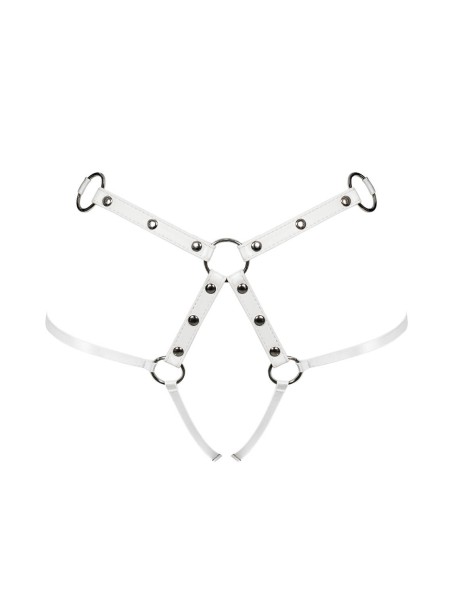 Obsessive Lingerie harness perizoma bianca A758