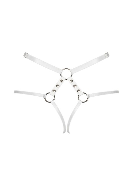 Obsessive Lingerie harness perizoma bianca A758