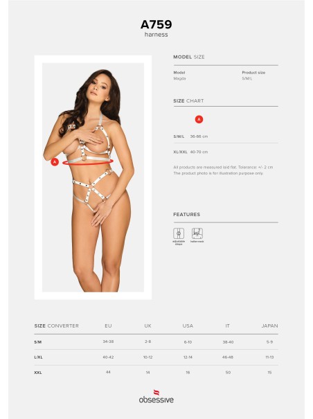 Obsessive Lingerie harness reggiseno bianca A759 Obsessive Lingerie harness reggiseno bianca A759
