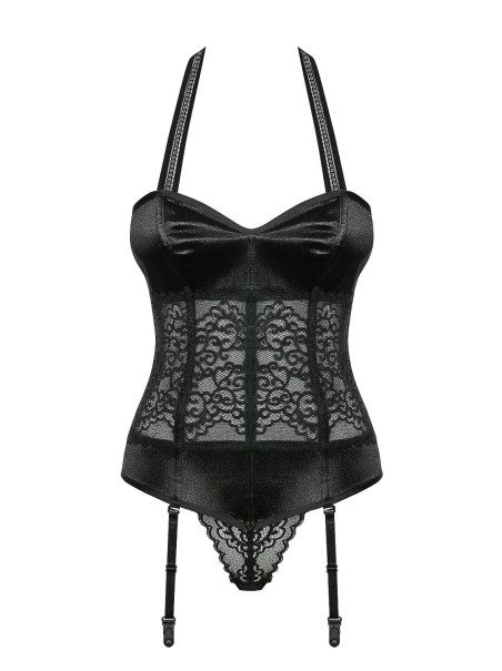 Obsessive Lingerie corsetto in raso lucido con perizoma Ailay Obsessive Lingerie corsetto in raso lucido con perizoma Ailay