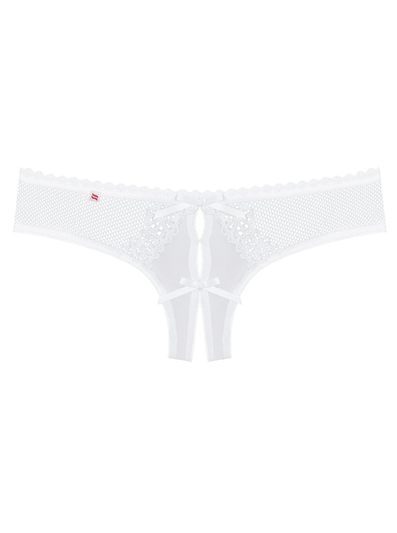 Obsessive Lingerie sexy brasiliana in pizzo bianco aperta collezione Alabastra