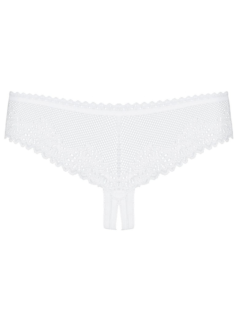 Obsessive Lingerie sexy brasiliana in pizzo bianco aperta collezione Alabastra