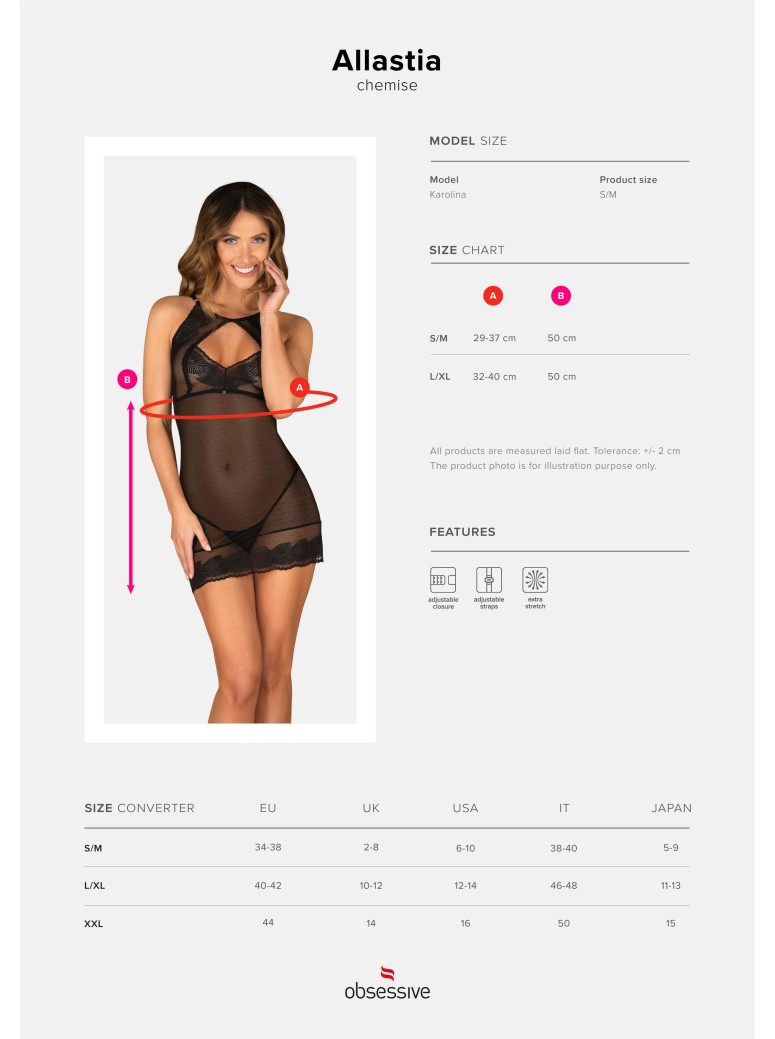 Obsessive Lingerie sexy chemise e perizoma collezione Allastia