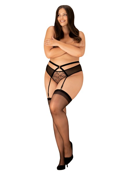 Obsessive Lingerie sexy reggicalze 2 in 1 nero-maculato Allunes Obsessive Lingerie sexy reggicalze 2 in 1 nero-maculato Allunes