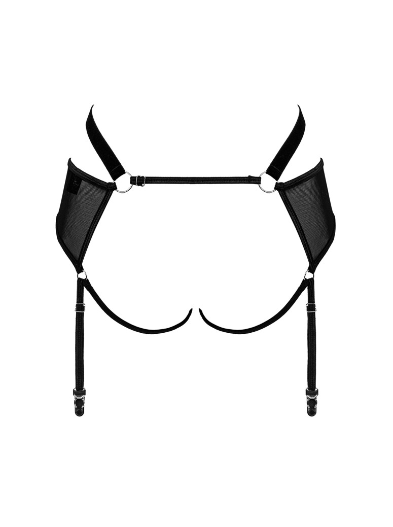 Obsessive Lingerie sexy reggicalze 2 in 1 nero-maculato Allunes