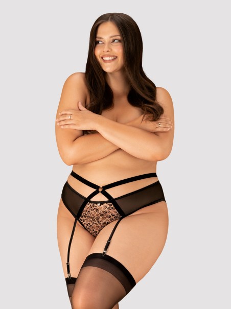 Obsessive Lingerie sexy reggicalze 2 in 1 nero-maculato Allunes Obsessive Lingerie sexy reggicalze 2 in 1 nero-maculato Allunes