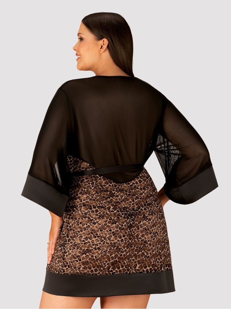 Obsessive Lingerie vestaglia maculata con cinturino Allunes