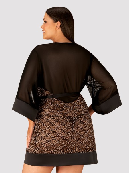 Obsessive Lingerie vestaglia maculata con cinturino Allunes