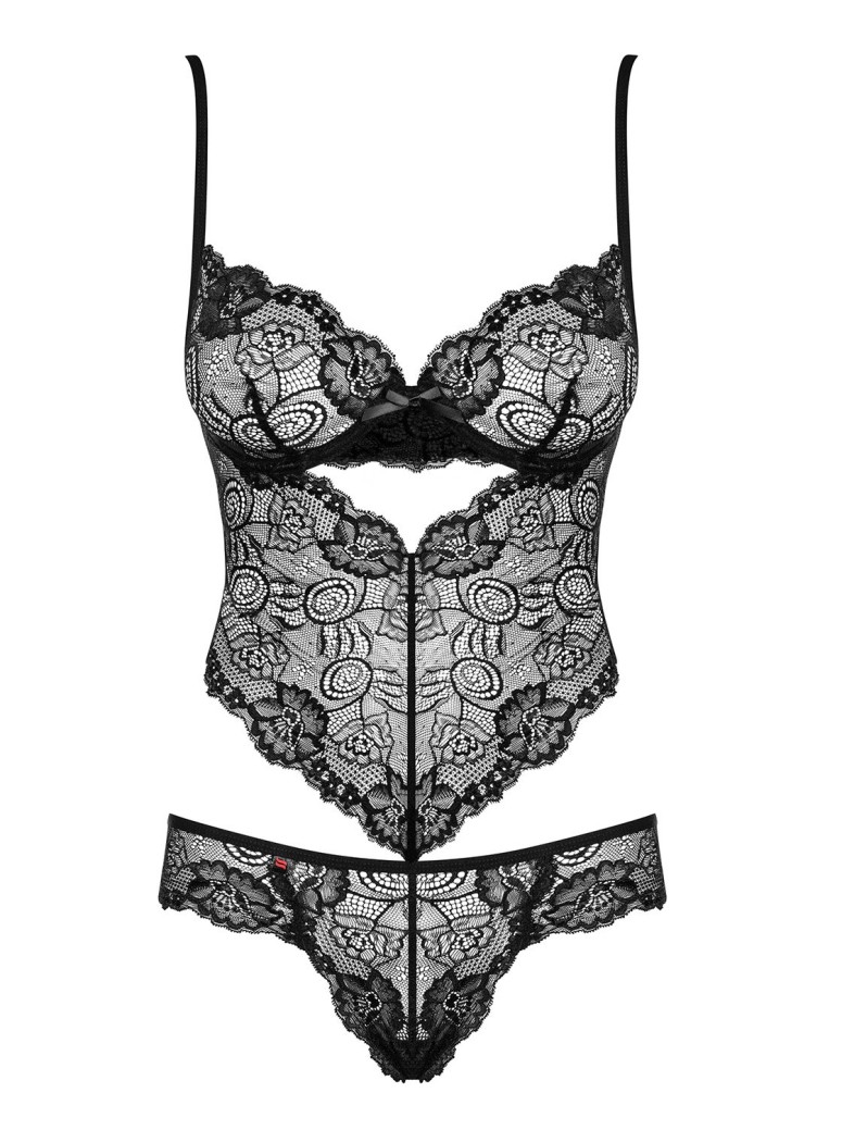 Obsessive sexy body con ferretto in pizzo floreale collezione Alluria