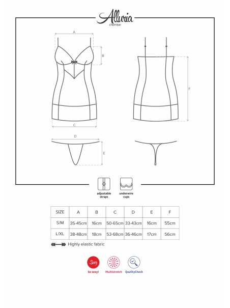 Obsessive Lingerie chemise con perizoma collezione Alluria Obsessive Lingerie chemise con perizoma collezione Alluria