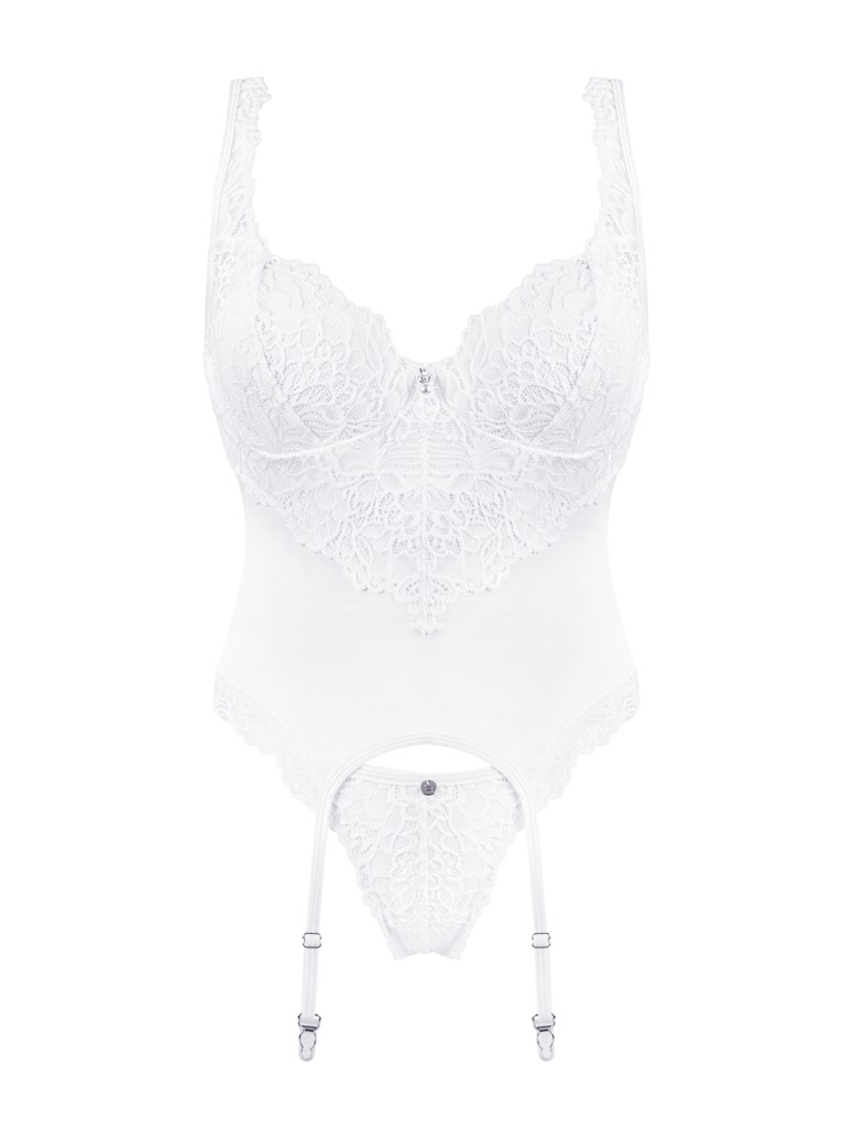 Lingerie da sposa sexy corsetto con perizoma Amor Blanco