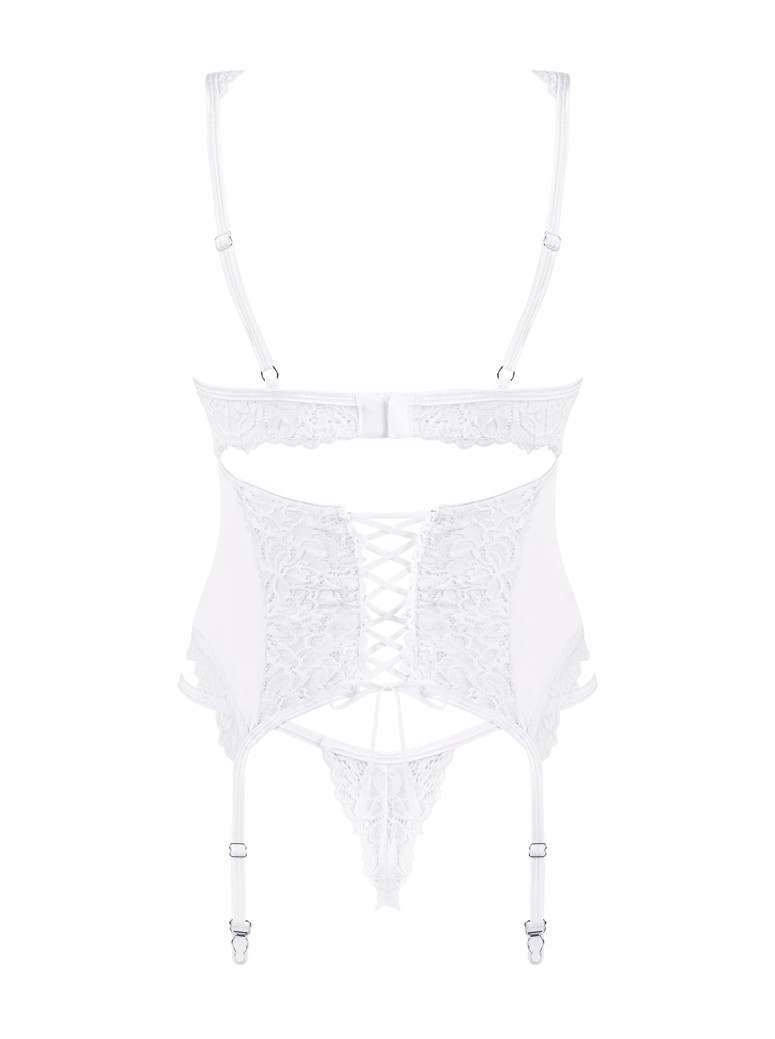 Lingerie da sposa sexy corsetto con perizoma Amor Blanco