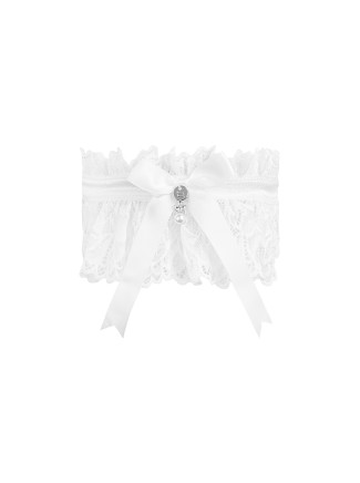 Obsessive Lingerie giarrettiera in pizzo bianco Amor Blanco 2