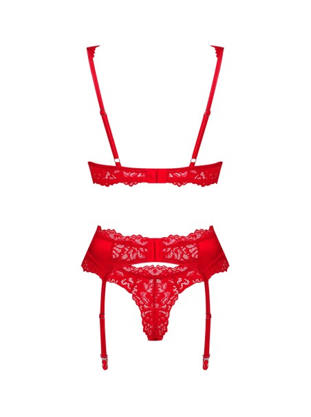 Obsessive Lingerie completino intimo rosso con reggicalze Amor Cherris