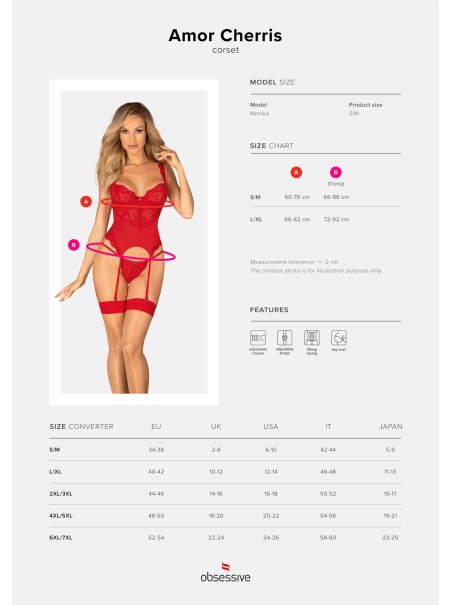 Obsessive Lingerie corsetto rosso con perizoma collezione Amor Cherris Obsessive Lingerie corsetto rosso con perizoma collezione Amor Cherris