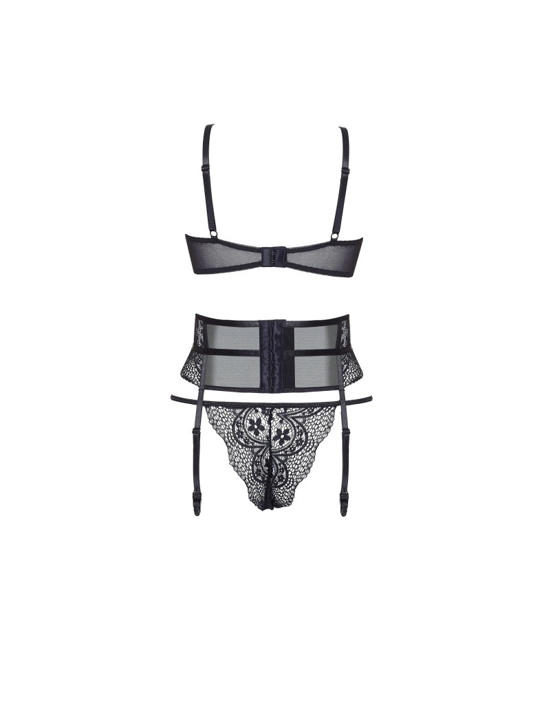 Beauty Night Lingerie sexy set aperto con reggicalze Chiara