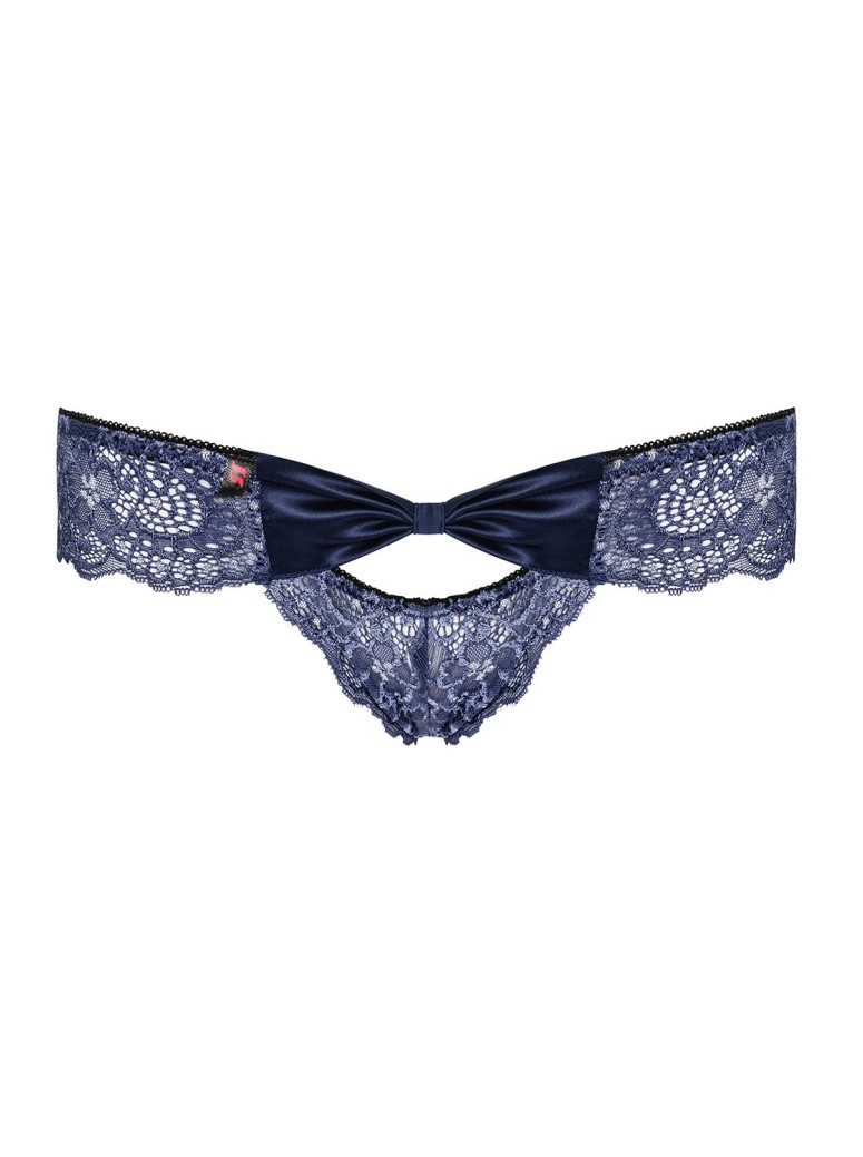 Obsessive Lingerie sexy brasiliana con fiocco blu collezione Auroria