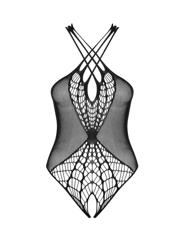 Obsessive body elasticizzato con spalline incrociate aperto sotto B118