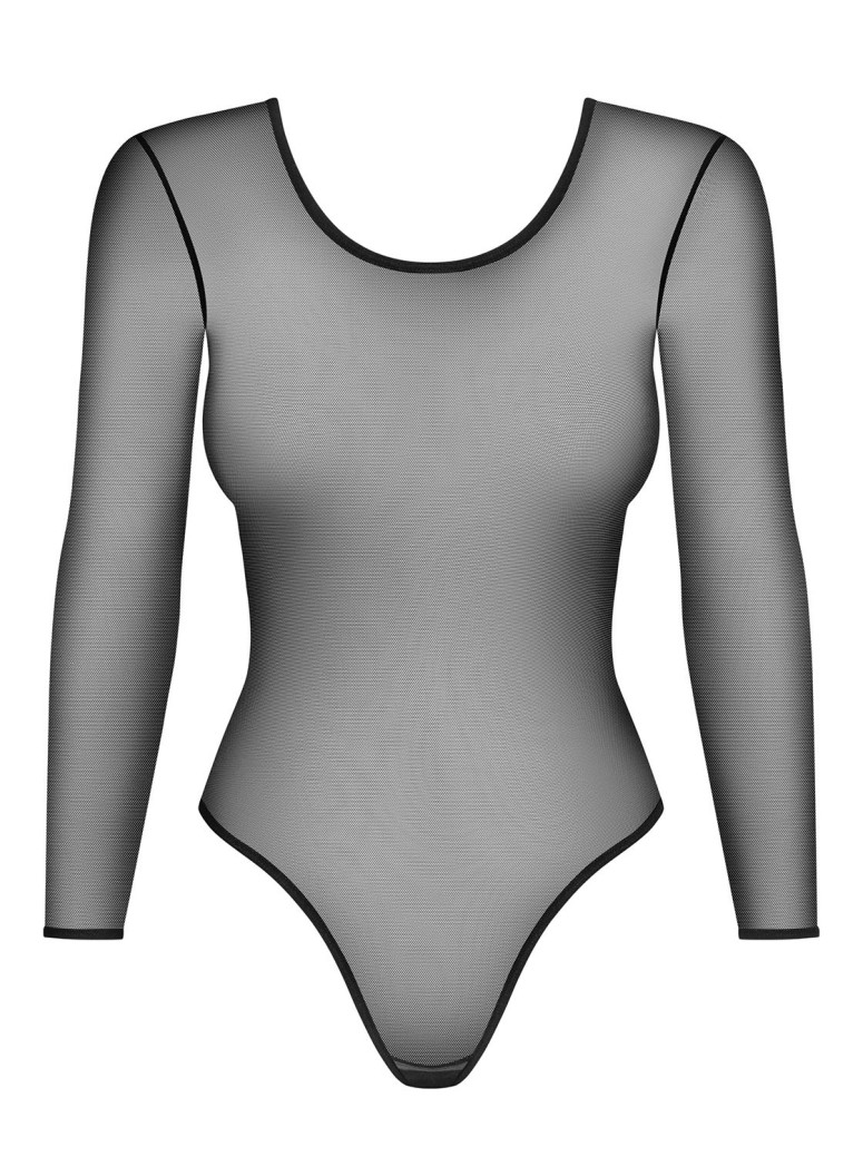 Obsessive Lingerie body in tulle a maniche lunghe B124