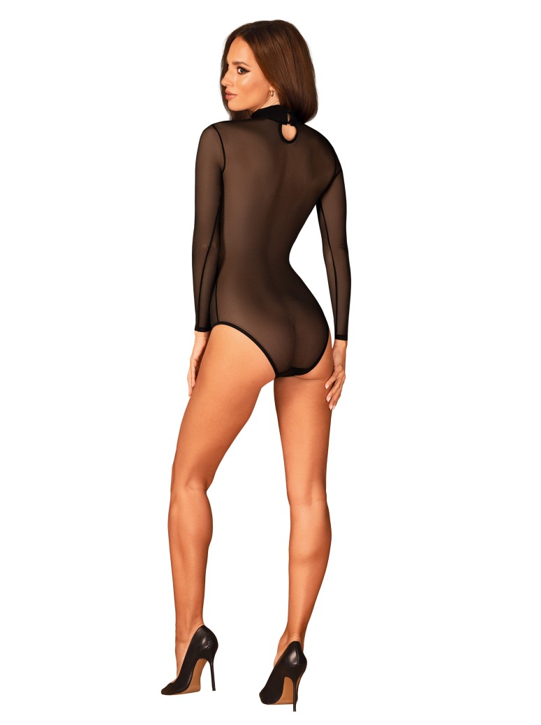 Obsessive Lingerie sexy body trasparente a maniche lunghe B136